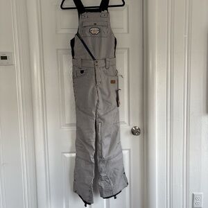 Striped Overalls with Logo Patch